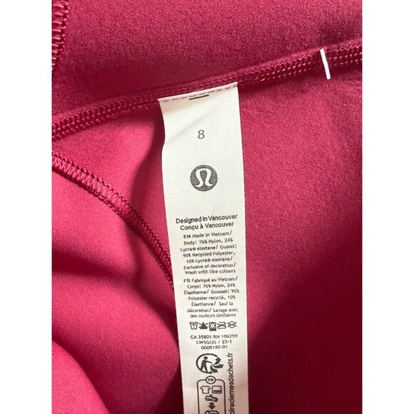Lululemon Glow Up HR Tight 28" Size 8 In Magenta Smoke W5GI3S in MGTS NWT - Picture 4 of 15